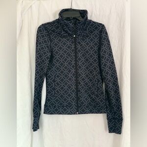 Lululemon Black and Grey Print Jacket with Pockets, SIze Med